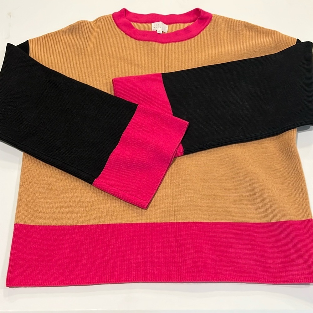 Dee Elly - small color block sweater, oversized‎